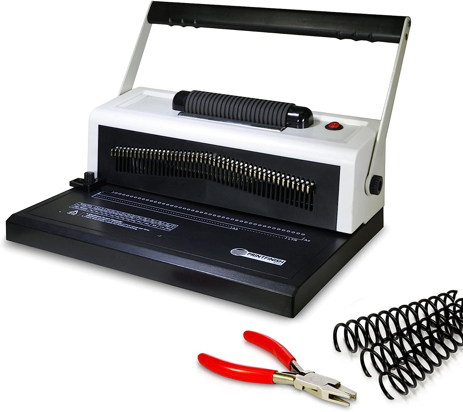 230816082253672_1 PrintFinish Coilbind S25A Upgraded Spiral Coil Binding Machine - with Electric Coil Inserter - Professionally Bind Presentations Documents - Free Crimper Free Box of 100 Plastic coils - 4 to 1 Pitch - Image 1